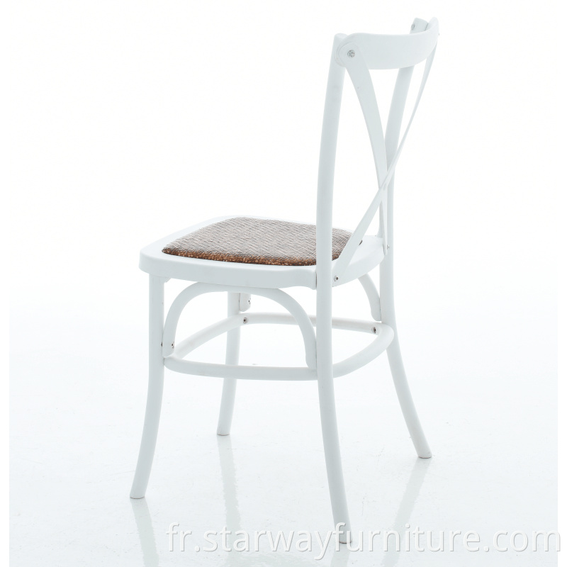 Version en plastique de rotin de style européen antique avec siège en rotin à manger chaise marine française